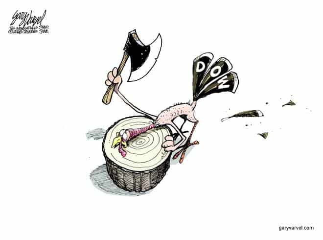 Editorial Cartoons by Gary Varvel – gv20081124cd – 24 November 2008