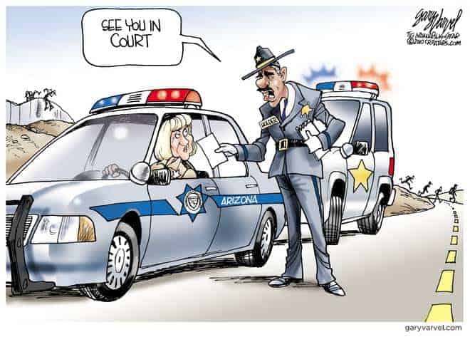 Federal Sheriff Issues Traffic Ticket to Arizona. Federal Sheriff Issues Traffic Ticket to Arizona.