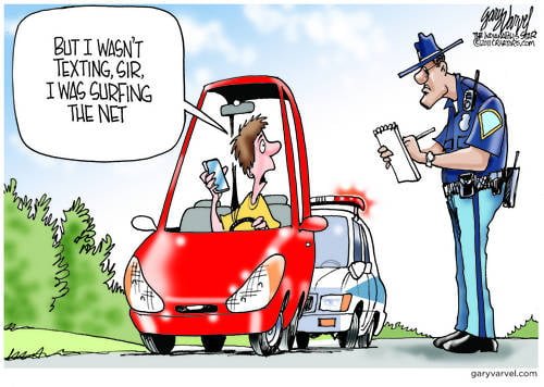 Texting And Driving Is Illegal, But Surfing Is OK