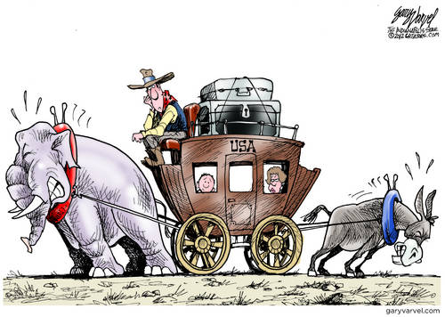 The US Stagecoach Is Pulled In Two Directions