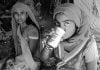 Pakistani Hindu Refugee Woman and Daughter in Their Tent