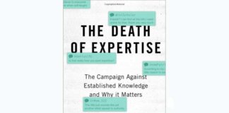 the death of expertise book cover.
