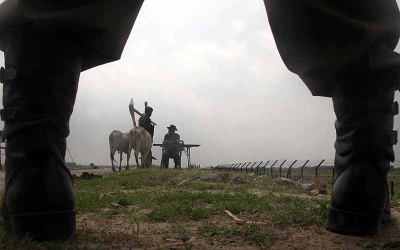 bsfi soldier registers people and cattle.
