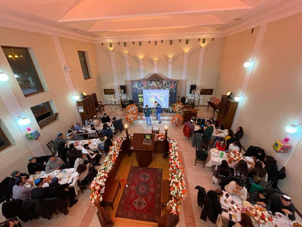 Chanukah celebration at the Synagogue in Baku, Azerbaijan - Photo credit Rabbi Shneor Segal