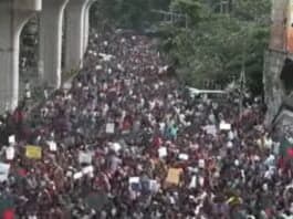 bangladesh protests over job quotas. Image from youtube screenshot.