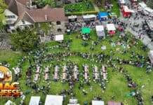 America’s Best Food Festival, the Hudson Valley Mac and Cheese Festival mac and cheese festival aerial view. Photo: Famous Food Events
