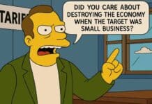Tariff Battle Minor Compared to COVID-Era Destruction of Small Business tariff battle, NewsBlaze cartoon