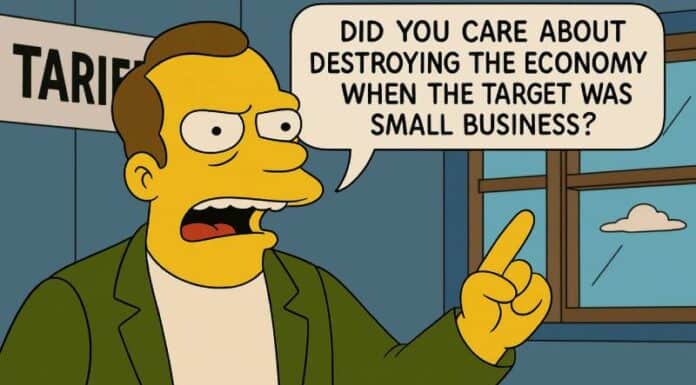 Tariff Battle Minor Compared to COVID-Era Destruction of Small Business tariff battle, NewsBlaze cartoon