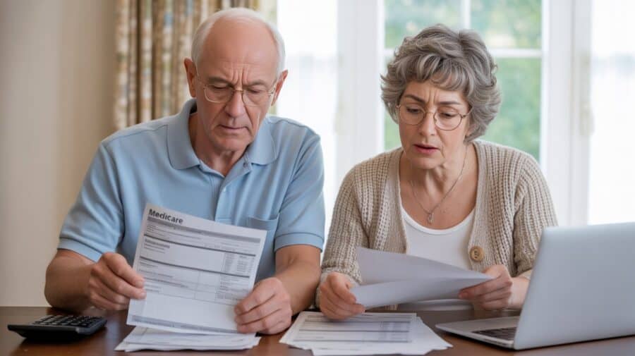 What Americans Must Understand About Rising Medicare Costs and Need for Long-Term Care Insurance in 2026 1 Rising medicare costs. Older American couple review Medicare bills and 2026 coverage costs at their kitchen table. image: ideogram.ai