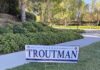 CA-47 Sign Theft: Troutman Campaign Vows Prosecutions, Replacement Signs Troutman campaign yard sign displayed on grass beside a sidewalk in CA-47 - before sign theft.