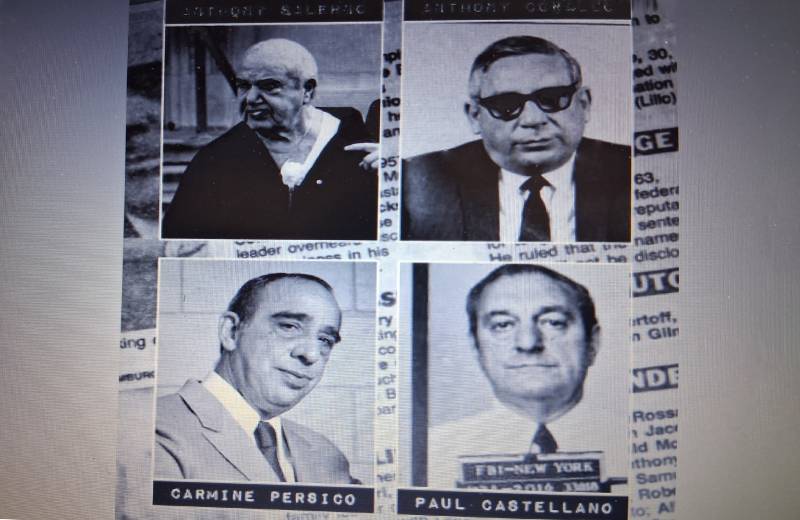 Netflix True Crime: Fear City: FBI RICO LAW Took Down America's Powerful New York Mafia Families 8 (Top) Anthony "Fat Tony" Salerno, Anthony "Ducks" Corallo: Bottom: Carmine "Snake" Persico & Gambino Crimeboss Paul Castellano" Persico. FBI Justice Dept image.