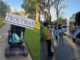 Swalwell, Gonzales: Troutman Schedules CA-47 Accountability Town Hall Campaign volunteers hold Troutman yard signs beside a campaign vehicle during neighborhood outreach, before Accountability Town Hall.