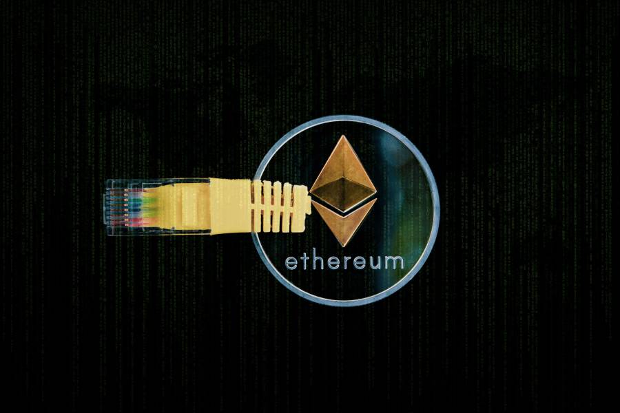 Ethereum proof-of-stake concept showing lower blockchain energy use