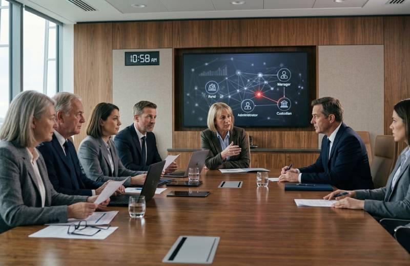 Fund board discussing cybersecurity risk and service-provider oversight