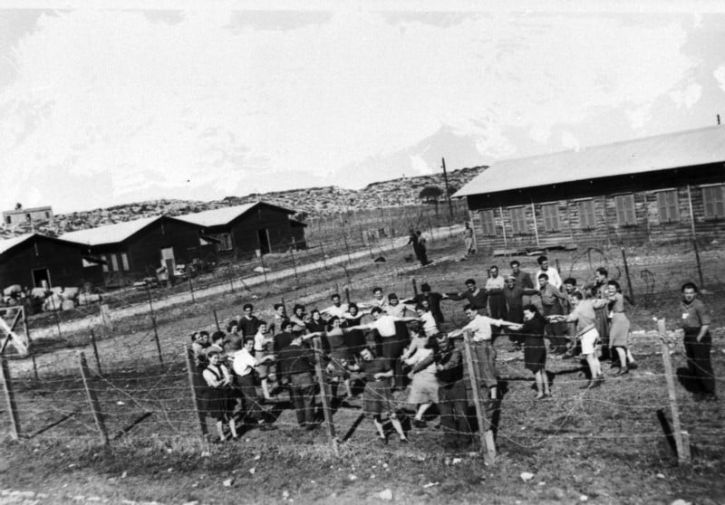 Jewish refugees from the SS Patria held after the Haifa harbor disaster
