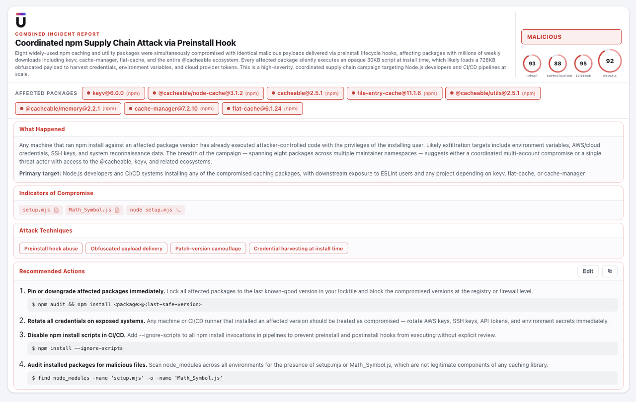 The Package Everyone Trusts Turned Hostile. Upwind Security Found It First. 1 report from Upwind
