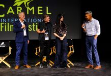 Will Roberts Takes Center Stage as Carmel Film Festival Emcee Will Roberts on stage at the 2024 Carmel International Film Festival.